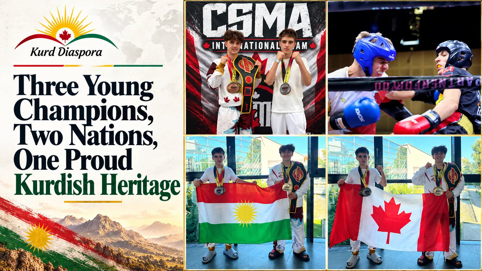 Three Young Champions, Two Nations, One Proud Kurdish Heritage